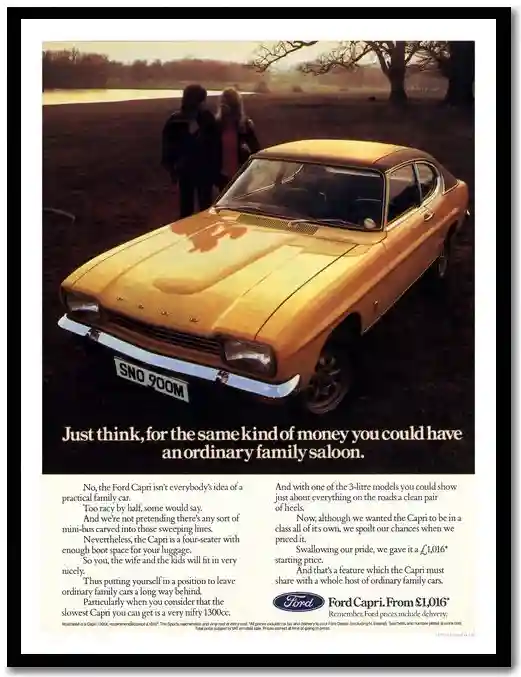 TV Film Movie Action Vehicle Scotland Ford Capri Mk1 2000 GT 1973 1970s Advert