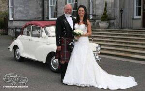 TV Film Movie Action Vehicle Scotland Morris Minor Convertibile Wedding Airth Castle