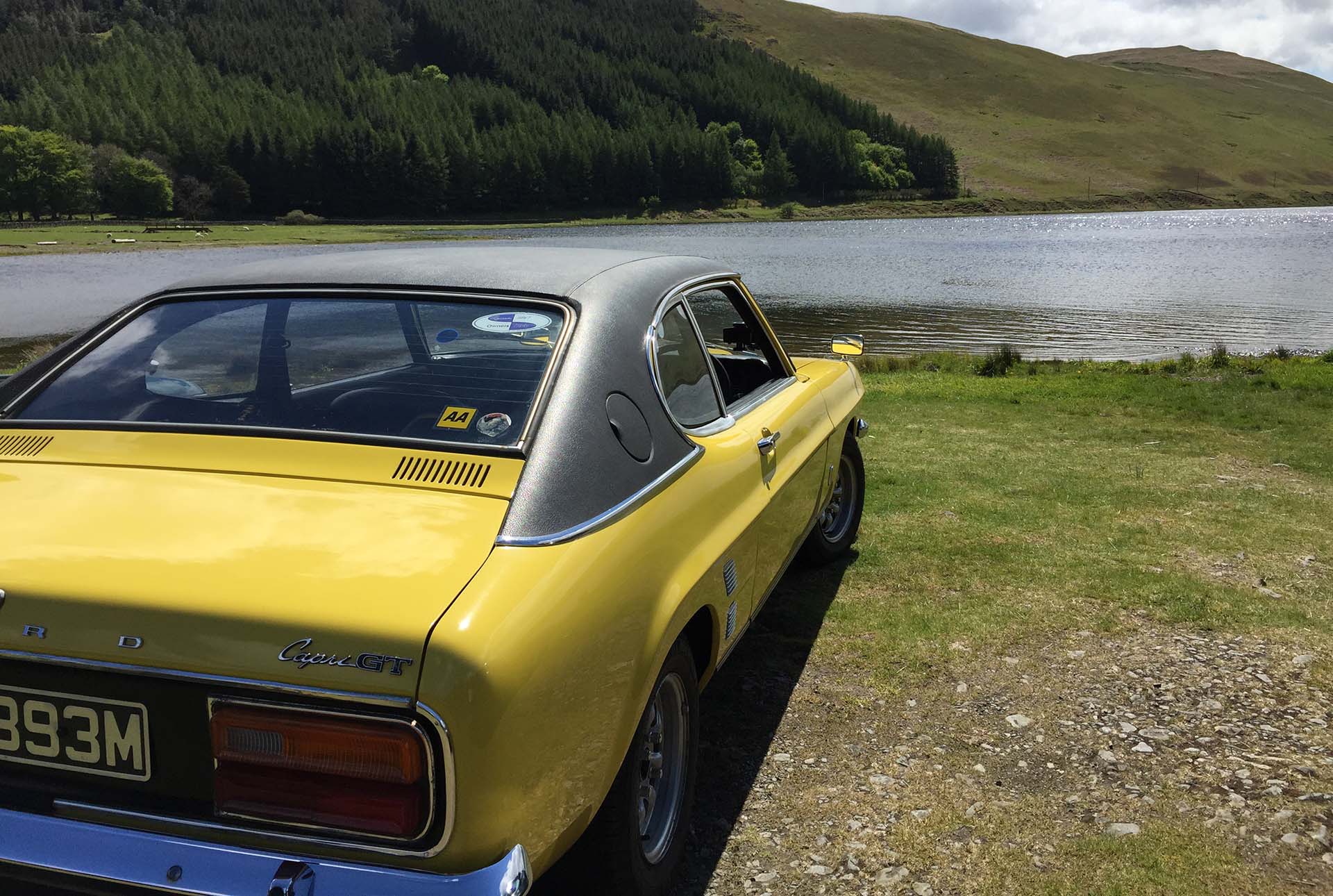 Classic Car Hire Glasgow and Edinburgh event and wedding hire Mk1 Ford Capri GT