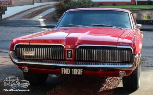 TV Film Movie Action Vehicle Scotland 1968 Mercury Cougar Front 1 6700x440px