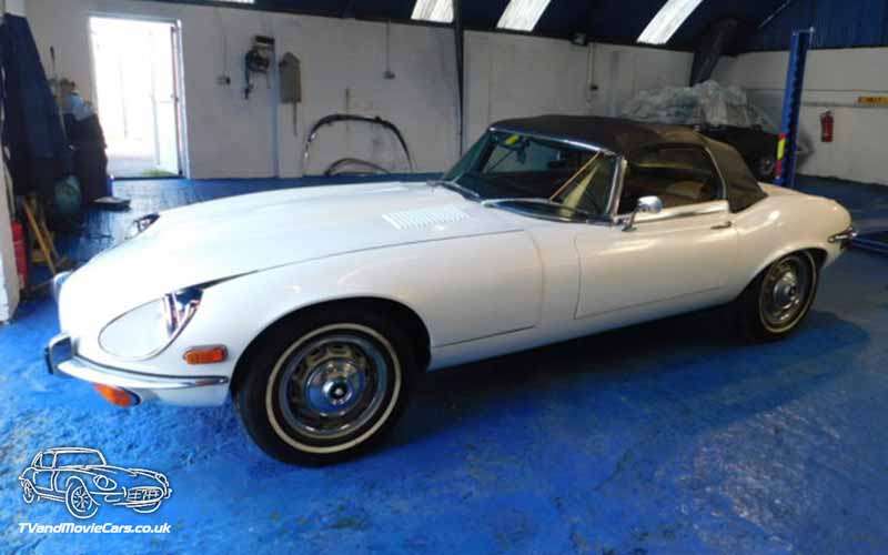 TV Film Movie Action Vehicle Scotland UK Cars Jaguar E-Type Convertible (1971) Front OS