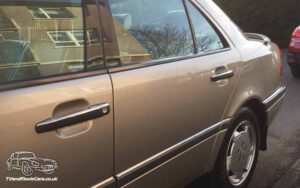 TV Film Movie Action Vehicle Scotland UK Classic Car Mercedes C280 C Class Elegance (1995) NS Rear CU.jpg