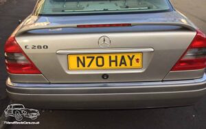 TV Film Movie Action Vehicle Scotland UK Classic Car Mercedes C280 C Class Elegance (1995) Rear