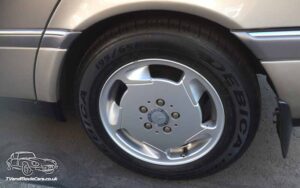 TV Film Movie Action Vehicle Scotland UK Classic Car Mercedes C280 C Class Elegance (1995) Rear NS Wheel