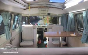 TV Film Movie Action Vehicle Scotland Volkswagen Camper Split Screen Interior Table