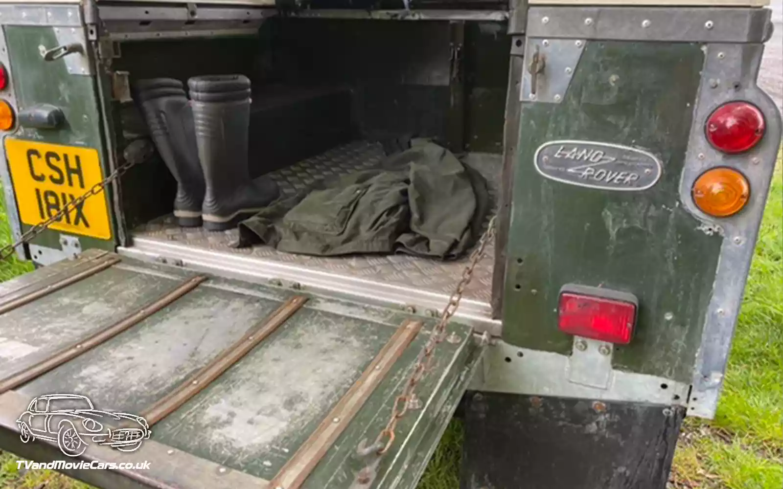 TV Film Movie Action Vehicle Scotland UK Cars LandRover Series 3 Rear Open 1