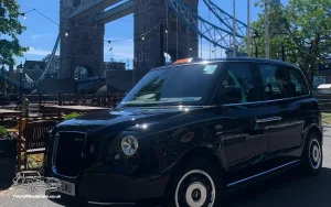 TV Film Movie Action Vehicle Scotland 2019 LEVC TXE Taxi Essex Front NS Tower Bridge