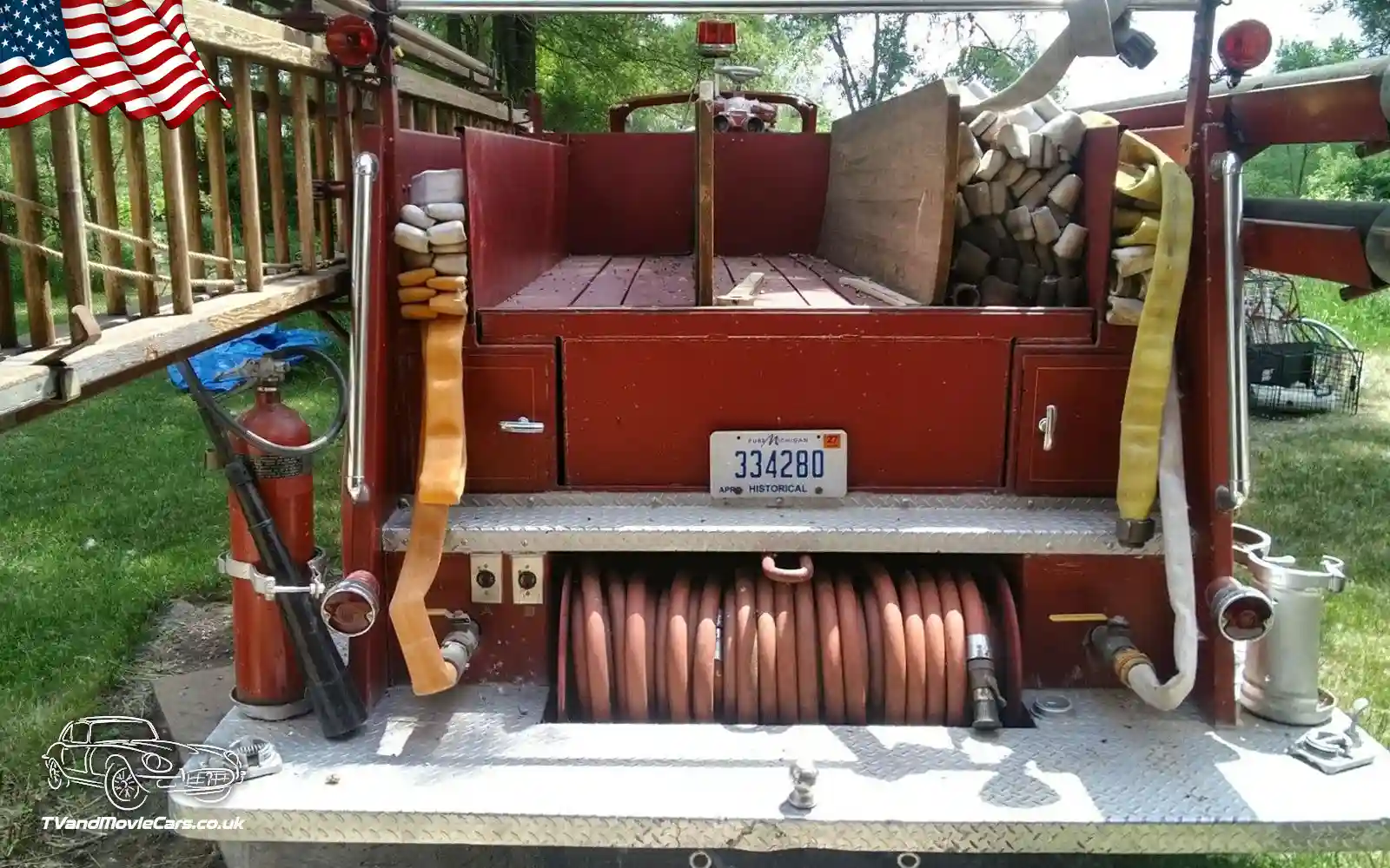 TV Film Movie USA Action Vehicles American Lafrance - 700 Fire Pump Truck 1948 Rear