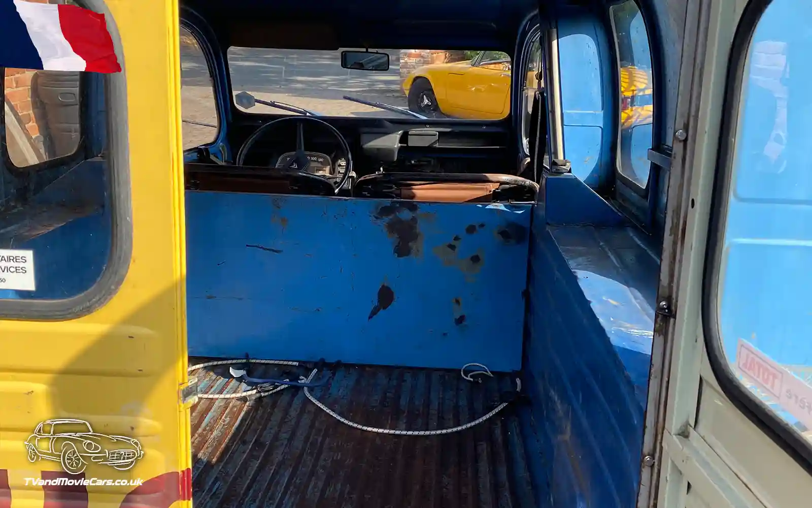 TV Film Movie Action Vehicles Scotland UK France Citroen 2 CV AK250 Van 1977 Interior Rear