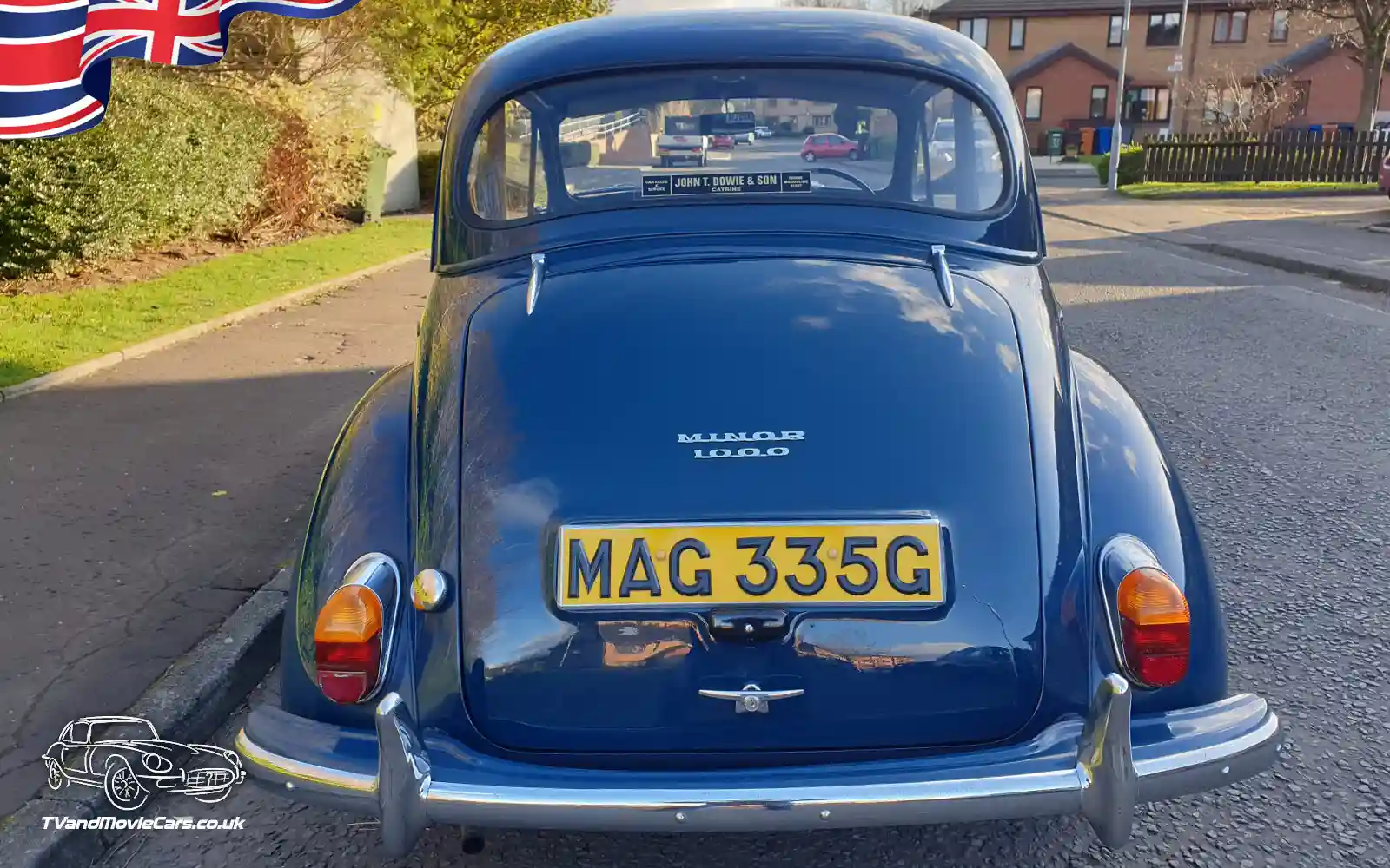 TV Film Movie Action Vehicles Scotland UK Classic Car Morris Minor 1000 Rear