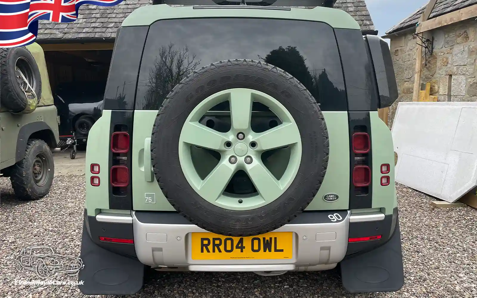 TV Film Movie Action Vehicles Scotland UK 4x4 Land Rover Defender 75th Anniversary 2023 Rear