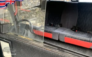 TV Film Movie Action Vehicles Scotland UK Carbodies Fairway Black Taxi 1997 Interior Rear Seats