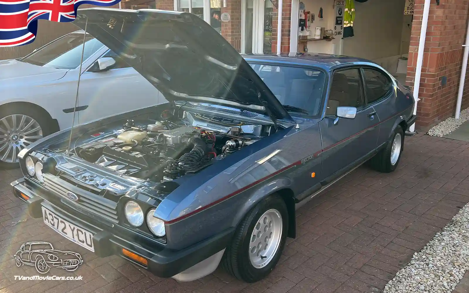 TV Film Movie Action Vehicles Scotland UK Cars Ford Capri 2.8i 1983 Front NS Engine