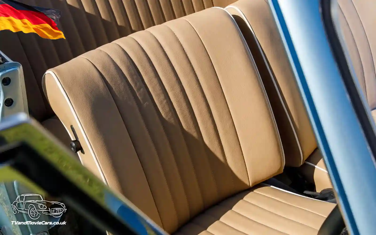 TV Film Movie Action Vehicles Scotland UK Electric Car VW Beetle Convertible 1972 Interior front seat