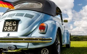 TV Film Movie Action Vehicles Scotland UK Electric Car VW Beetle Convertible 1972 Rear OS CU