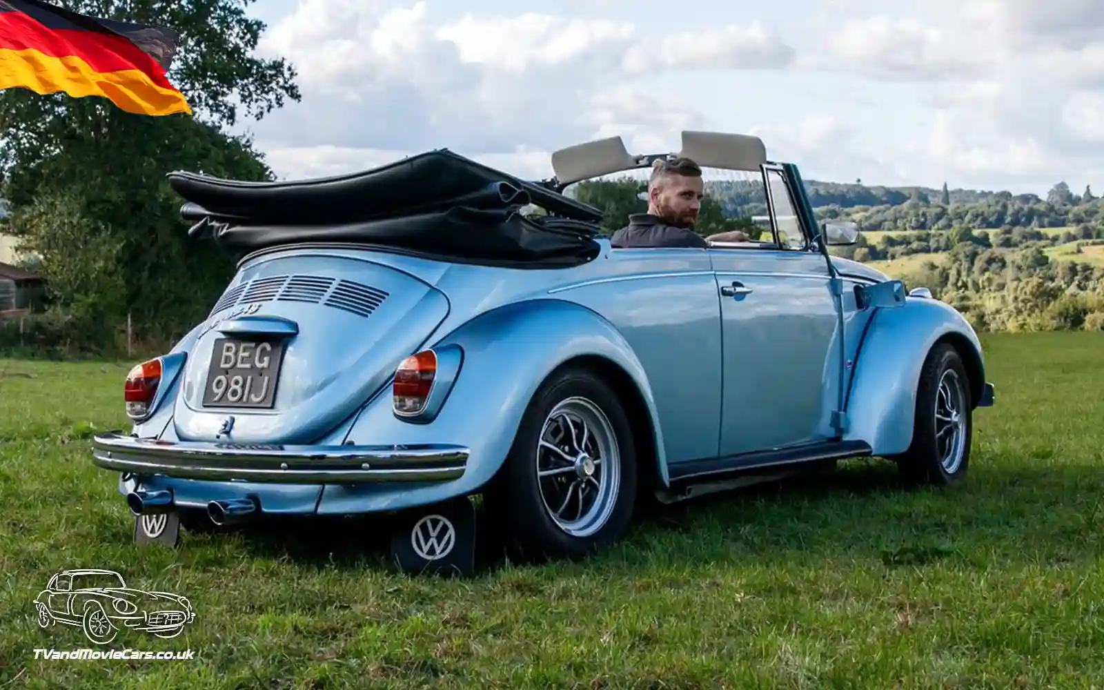 TV Film Movie Action Vehicles Scotland UK Electric Car VW Beetle Convertible 1972 Rear OS