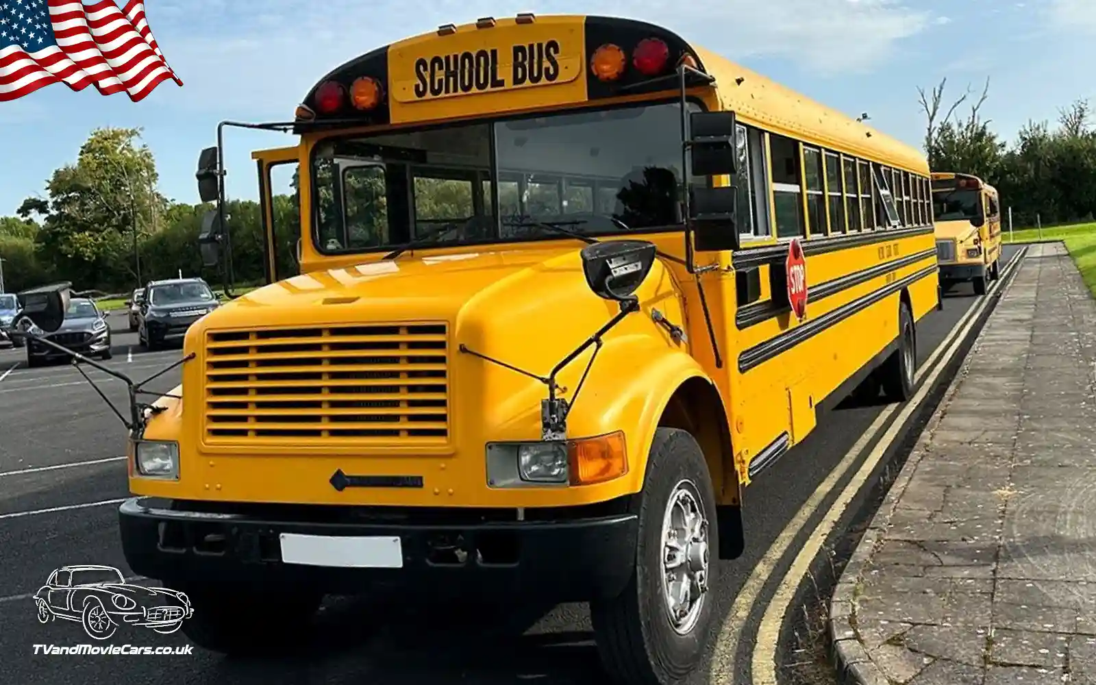 TV Film Movie Action Vehicles Scotland USA American International 3800 7.2L V8 School Bus 1997 - Front OS