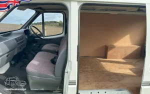 TV Film Movie Action Vehicles Scotland UK Ford Transit Bonus Van 1990 Interior NS Front Cargo Door