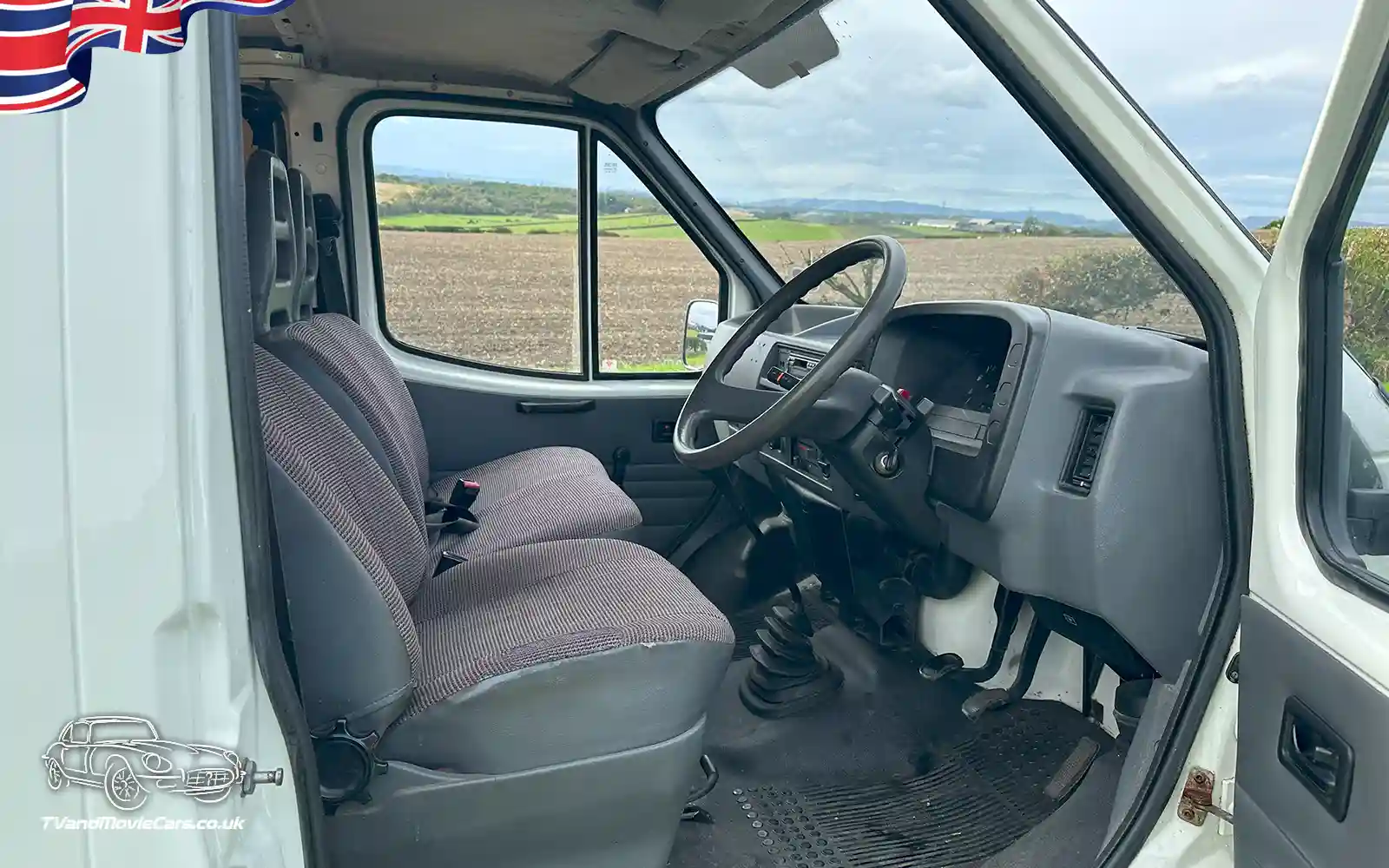 TV Film Movie Action Vehicles Scotland UK Ford Transit Bonus Van 1990 Interior OS Front