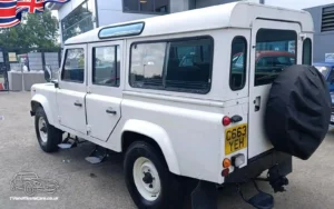 TV Film Movie Action Vehicles Scotland UK Land Rover 110 Defender Safari 4x4 1985 NS Rear
