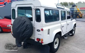 TV Film Movie Action Vehicles Scotland UK Land Rover 110 Defender Safari 4x4 1985 OS Rear