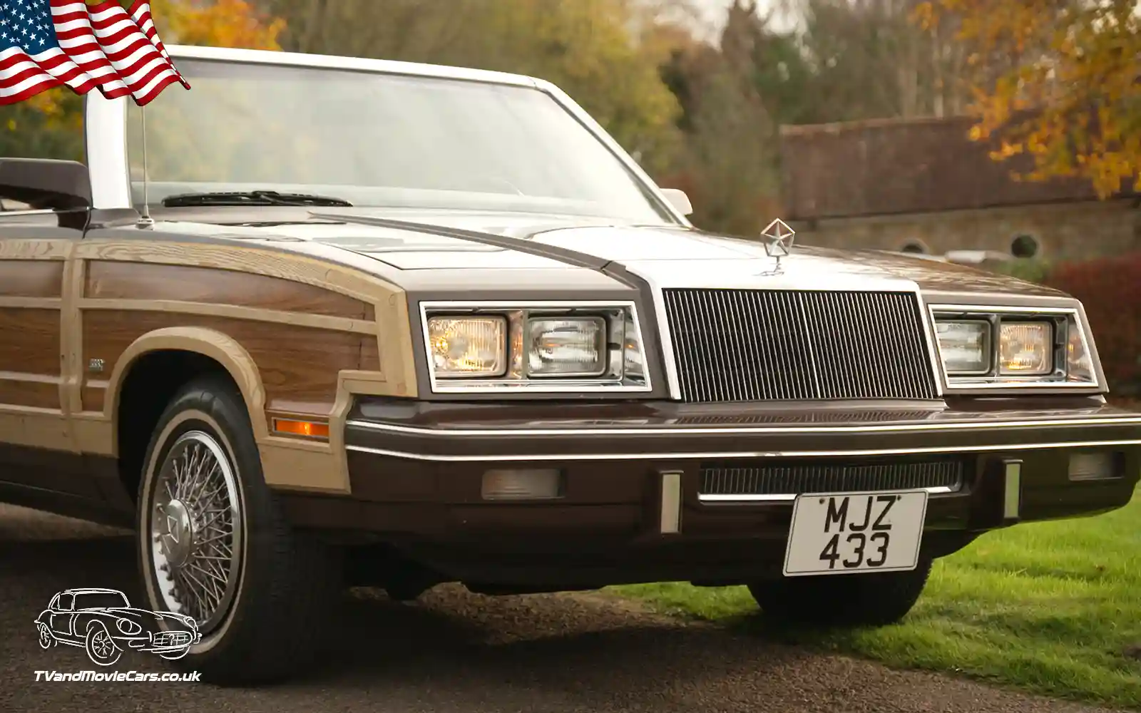 TV Film Movie Action Vehicles Scotland USA Chrysler Le Baron Convertible Town and Country 1983 - Front NS CU