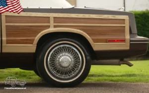 TV Film Movie Action Vehicles Scotland USA Chrysler Le Baron Convertible Town and Country 1983 - Rear Quarter CU