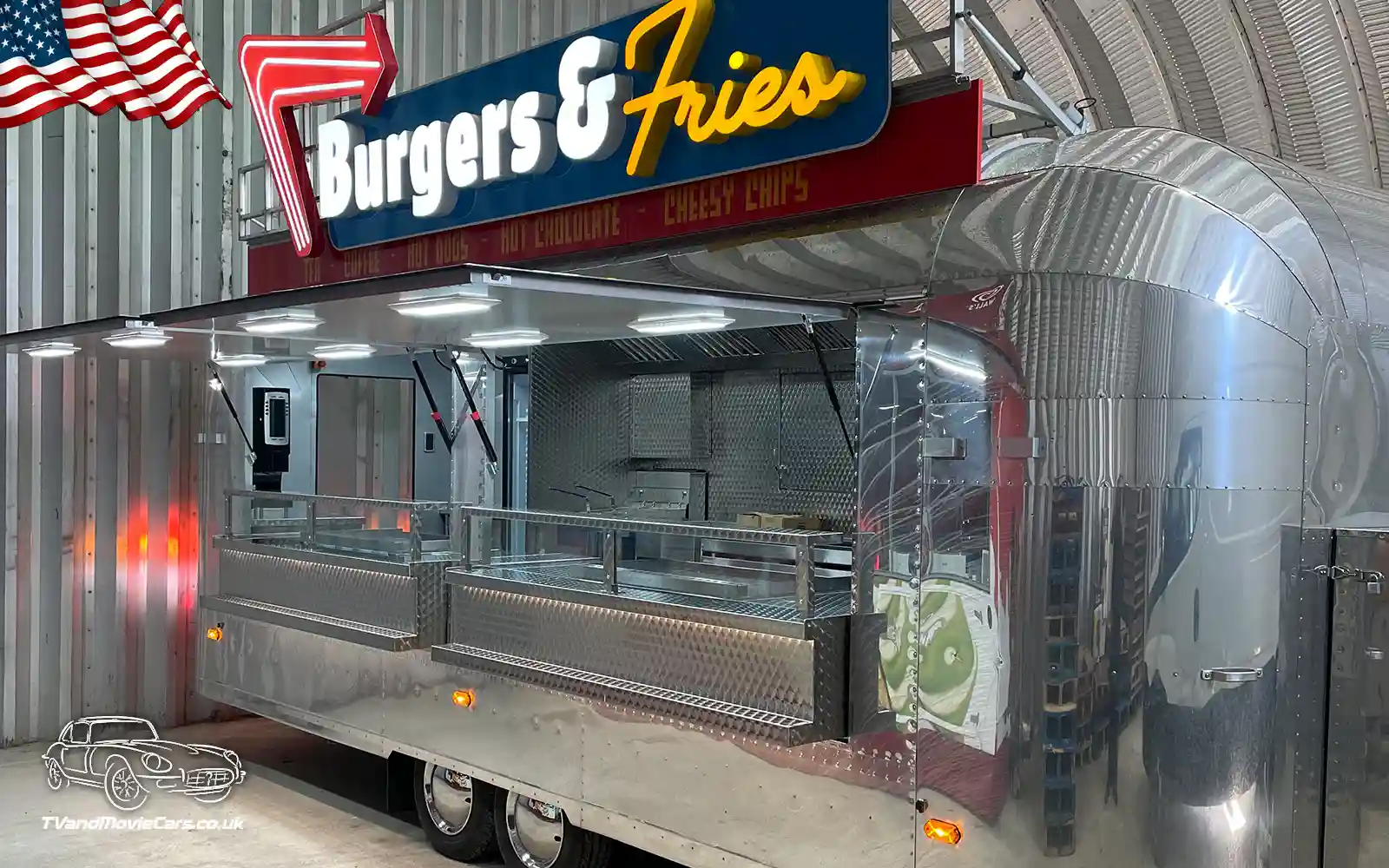 TV Film Movie Action Vehicles UK Location Catering Rocket Retro AirStream Diner 2025 -Front R2