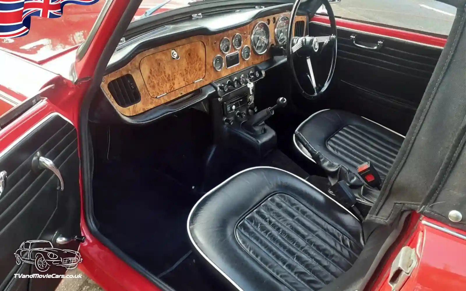TV Film Movie Action Vehicles Scotland UK Triumph TR4a IRS 1967 - Interior Front NS