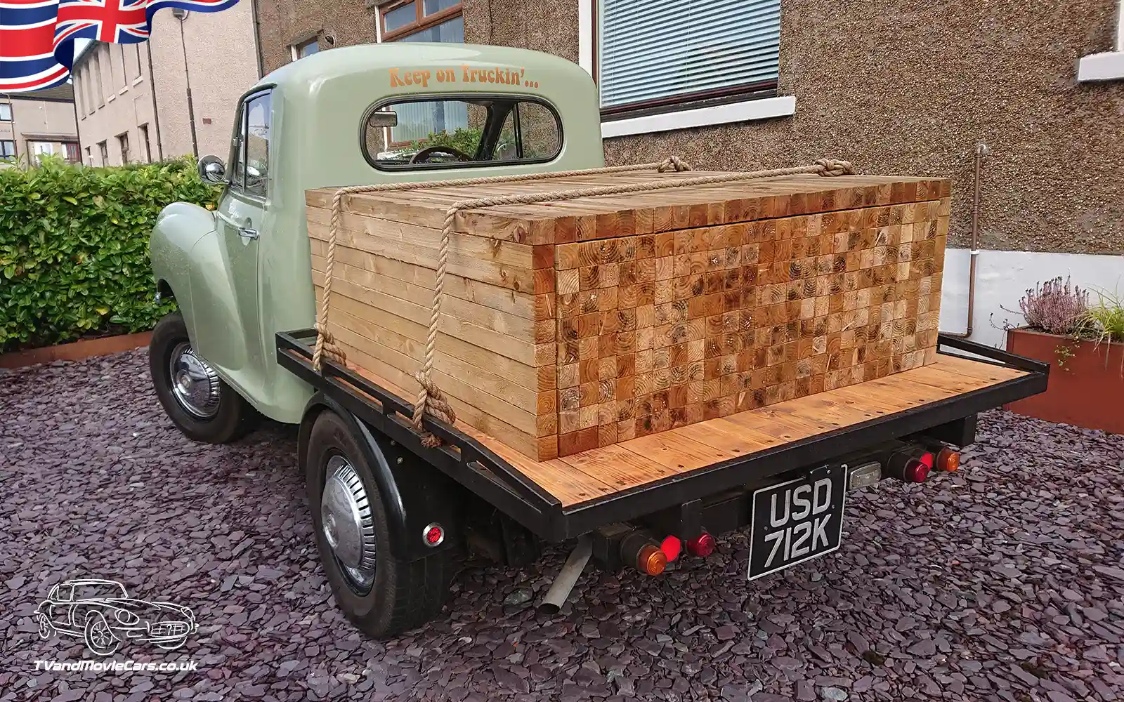 TV Film Movie Action Vehicles Scotland UK Cars Morris Minor Pick Up 1972 Rear NS